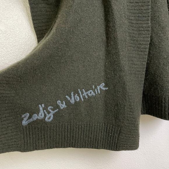 Zadig & Voltaire Dark Green Sweater with Skull and Floral Embroidery - Picture 4 of 14